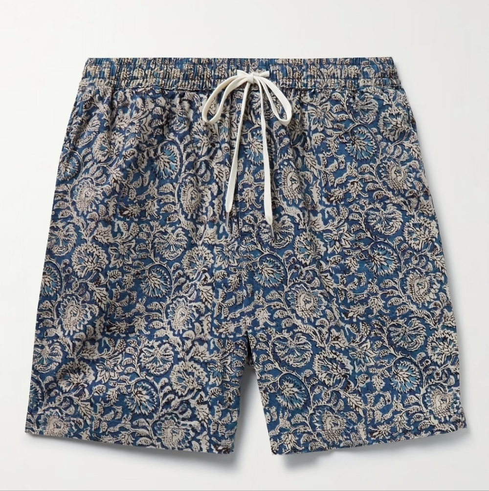 Corridor New York Handblock Drawstrings Shorts Indigo - Size L